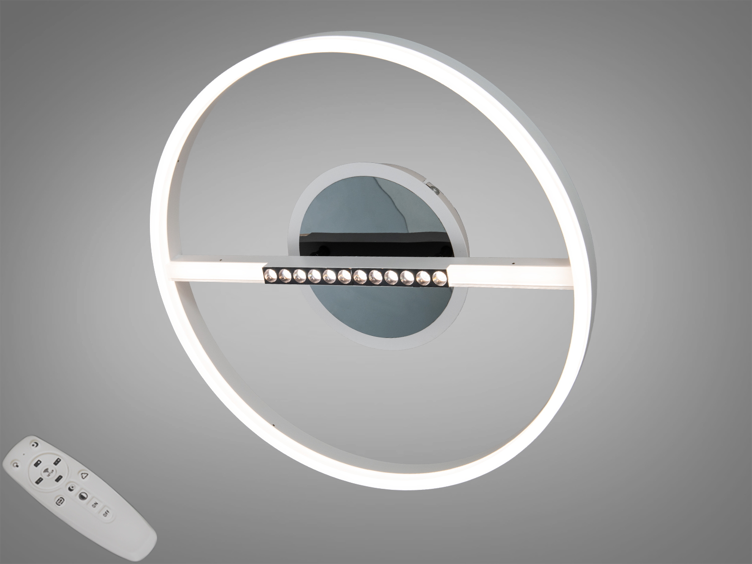 Стельова люстра LED 2533BKDIM, біло-чорна