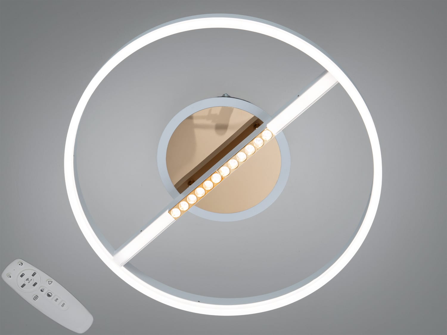 Стельова люстра LED 2533WH+GDIM, біло-золота