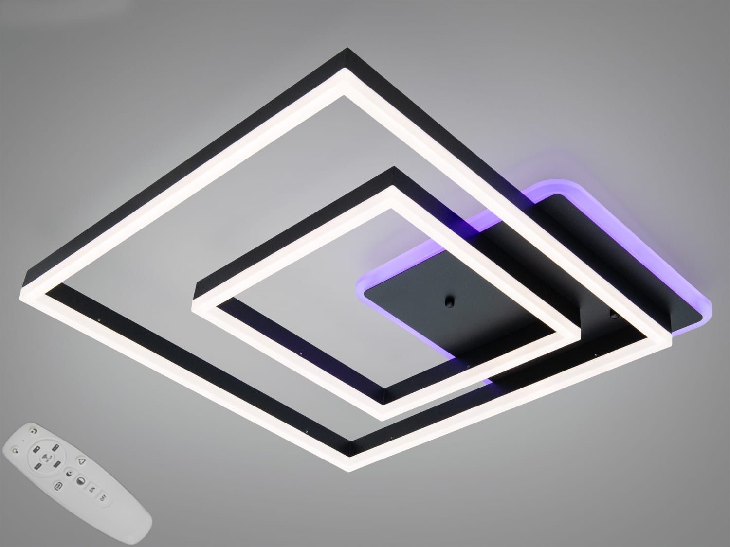 Стельова LED люстра 2550BKLED3COLDIM, чорна