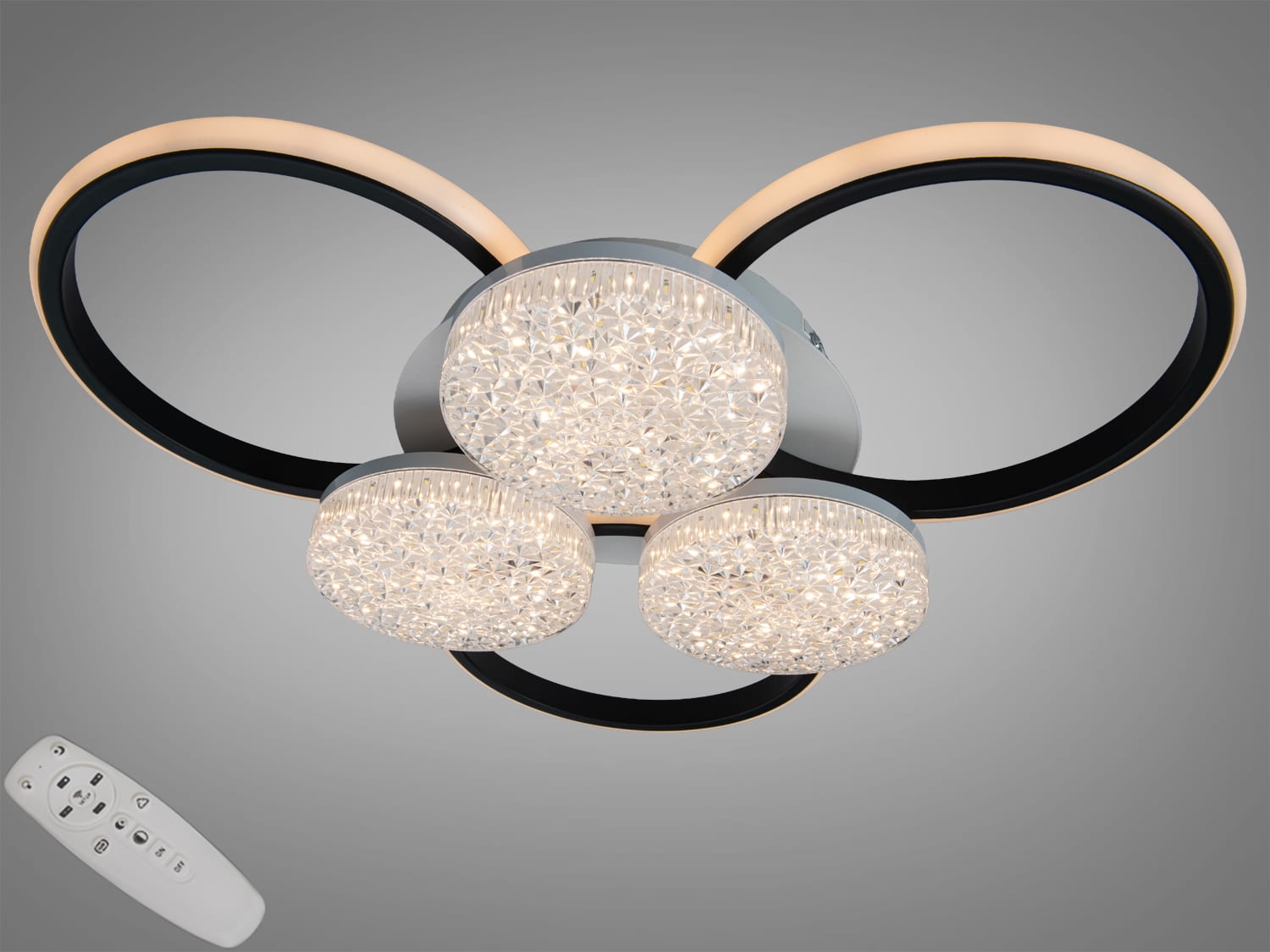 Стельова LED люстра 2562WH+BKDIM, біло-чорна