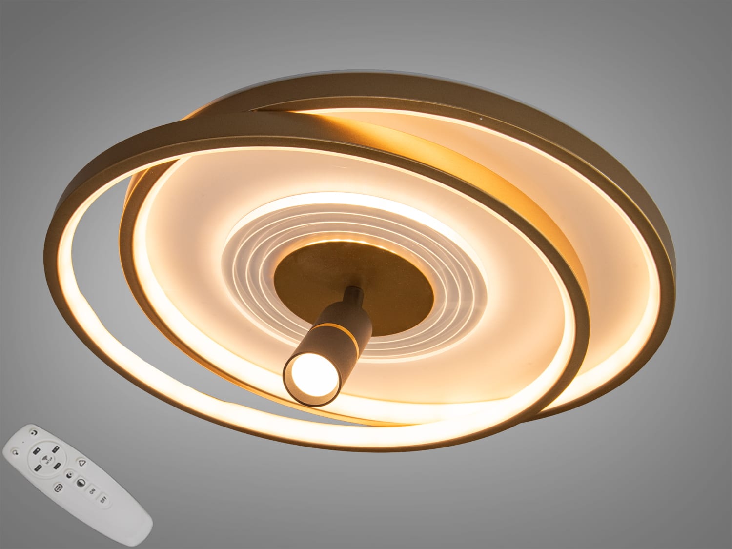 Стельова LED люстра 5532WH+G, біло-золота
