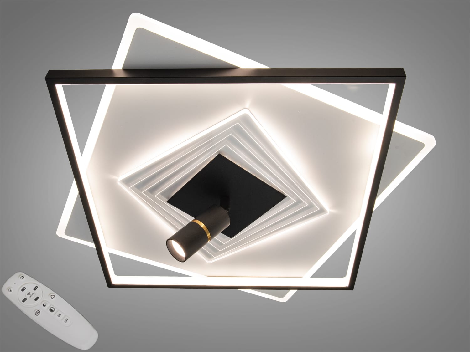 Стельова LED люстра 5535WH+BK, біло-чорна