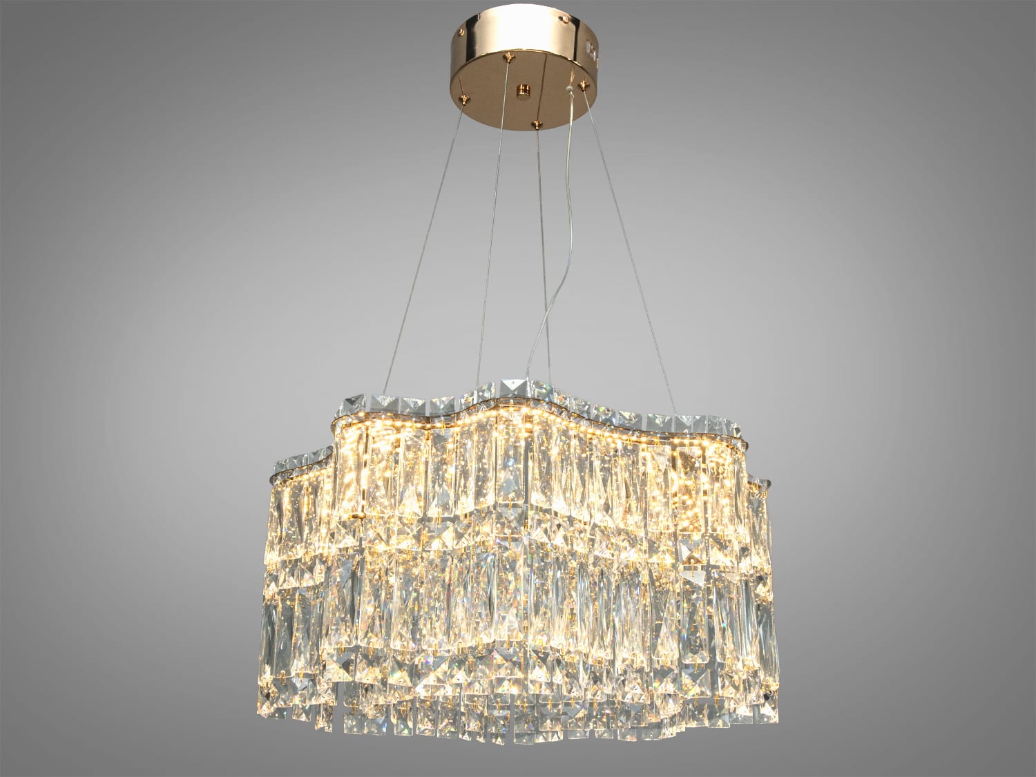 Підвісна кришталева LED люстра 576-500G, золота