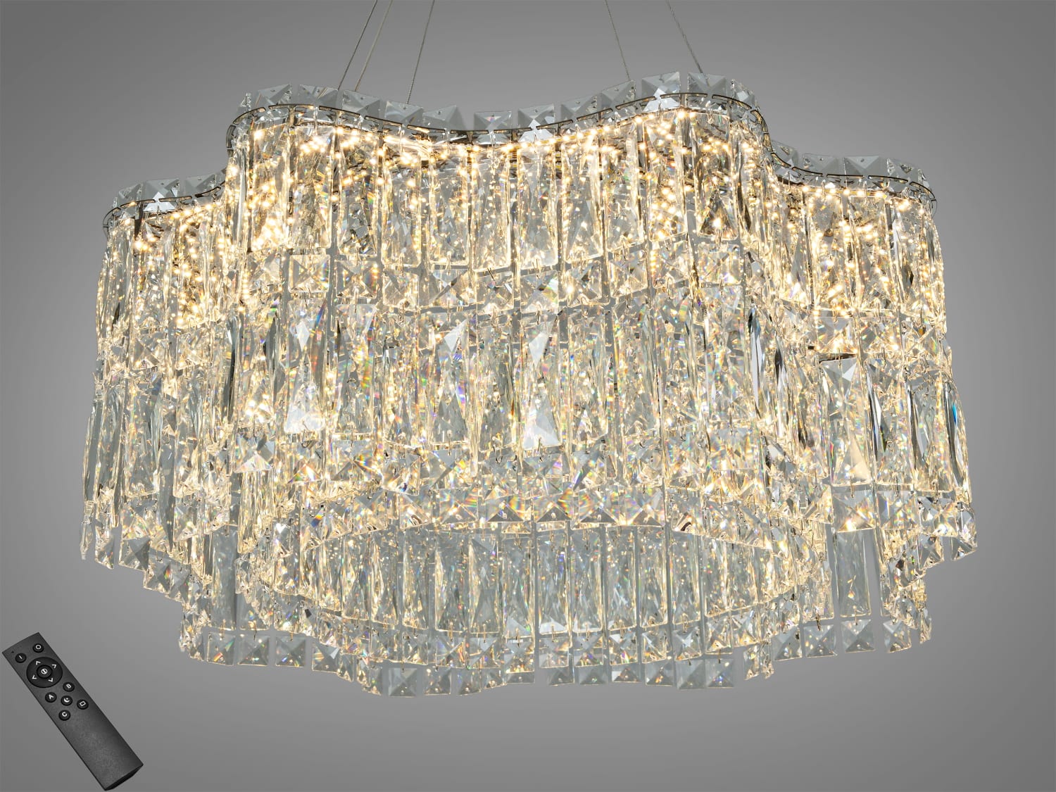 Підвісна кришталева LED люстра 576-600HR, хром