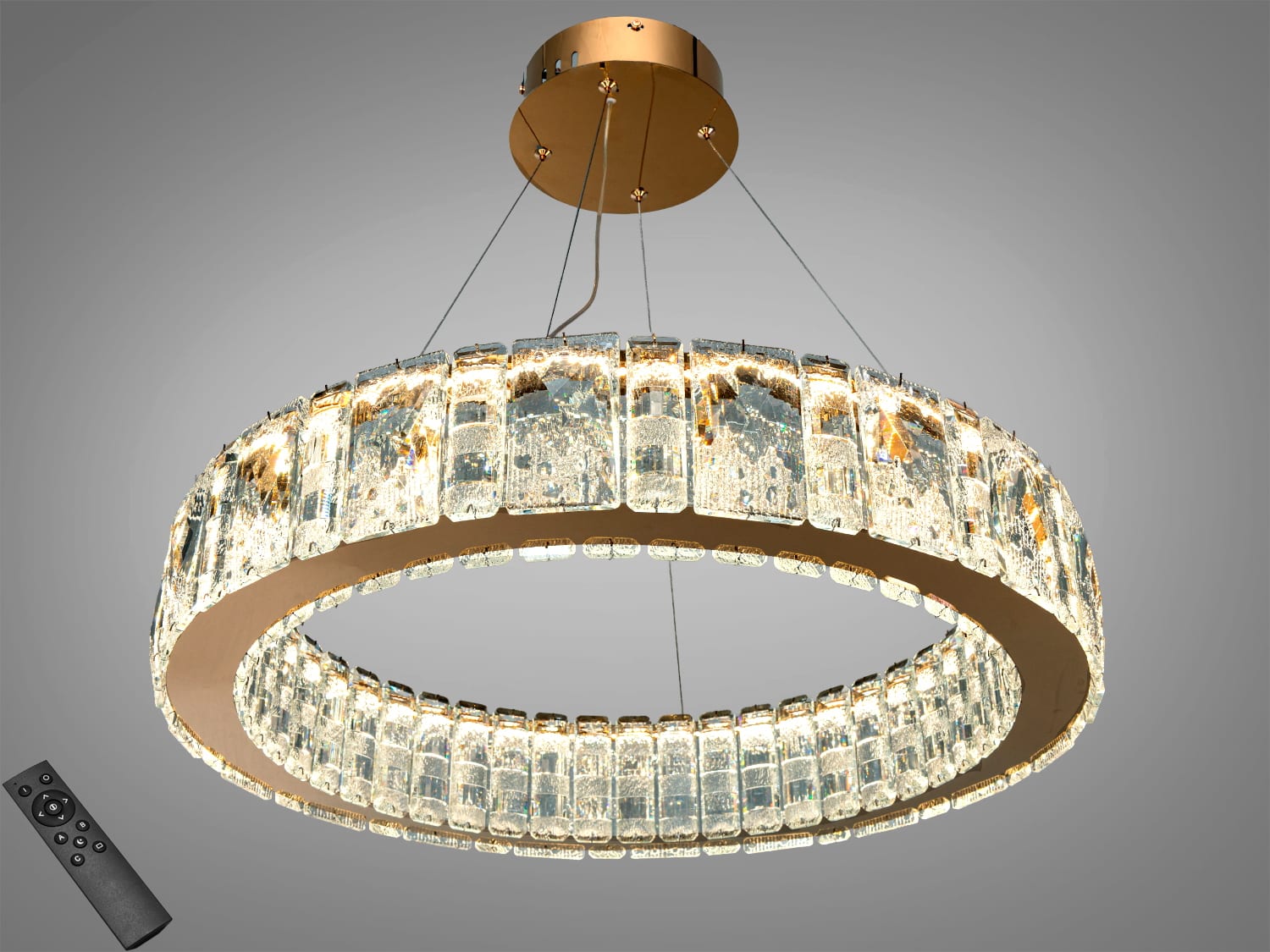 Підвісна кришталева люстра 585-600G, золото