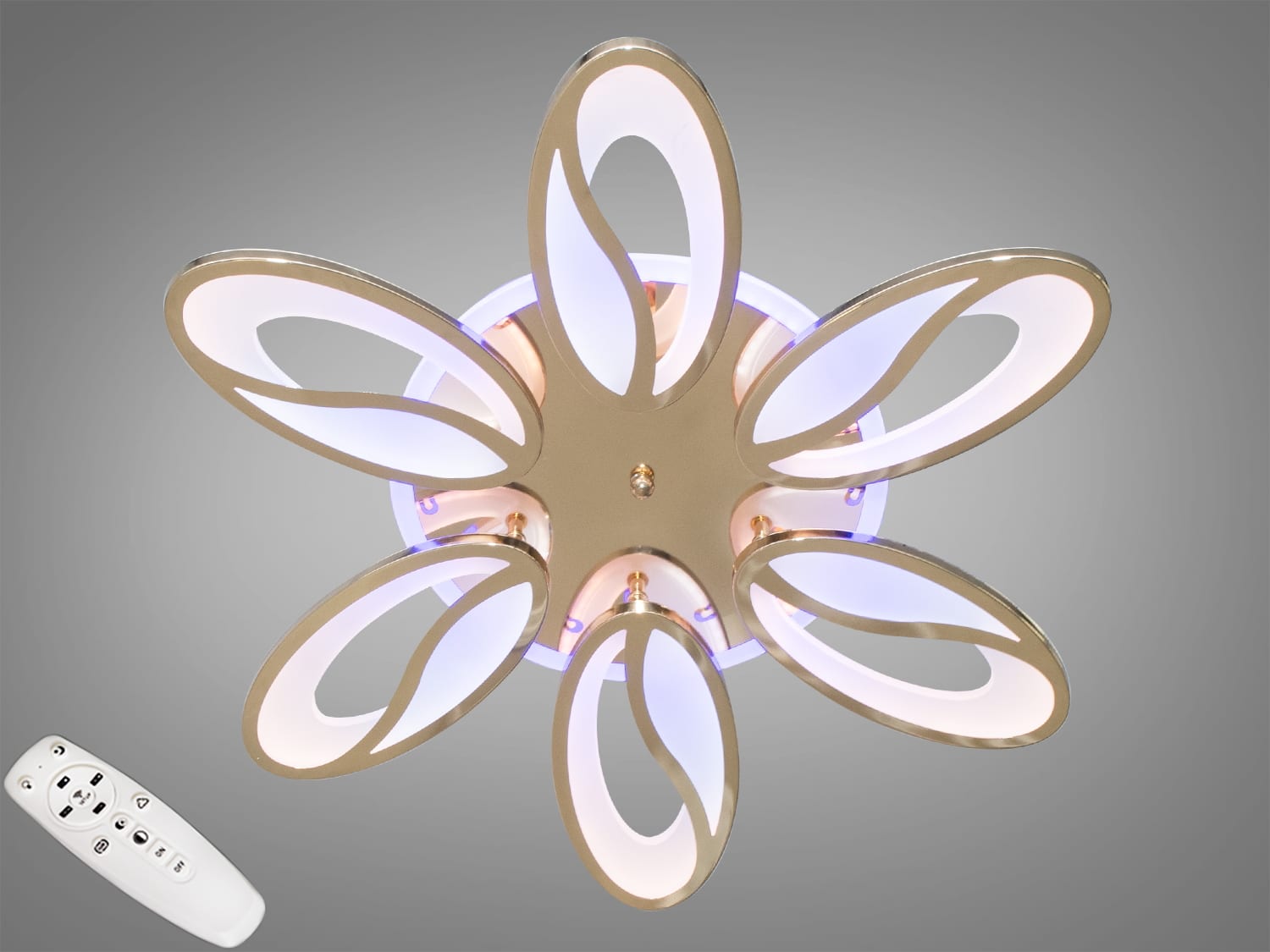 Стельова LED люстра 8090-6, золото