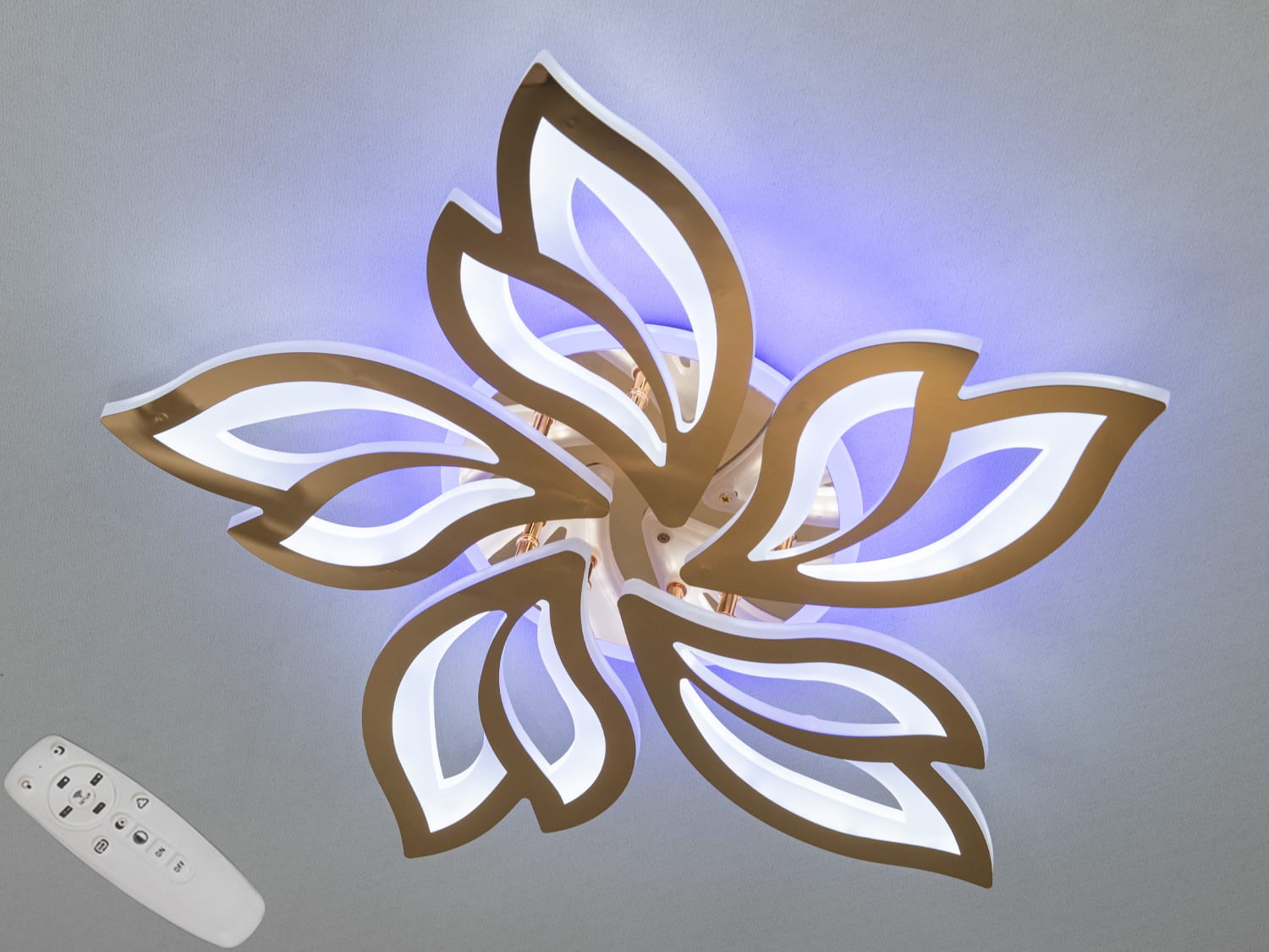 Стельова LED люстра 8165-5GLED3COLDIM, золота