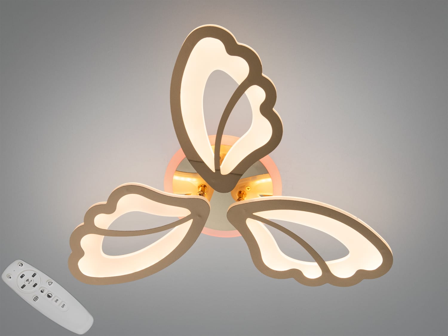 Стельова LED люстра 8166-3GLED3COLDIM, золота