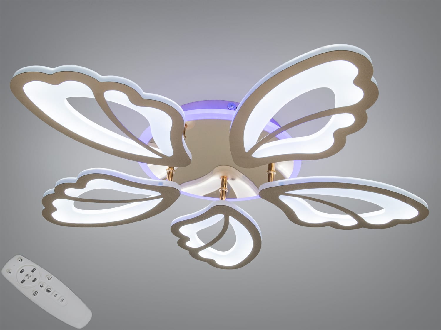 Стельова LED люстра 8166-5GLED3COLDIM, золота