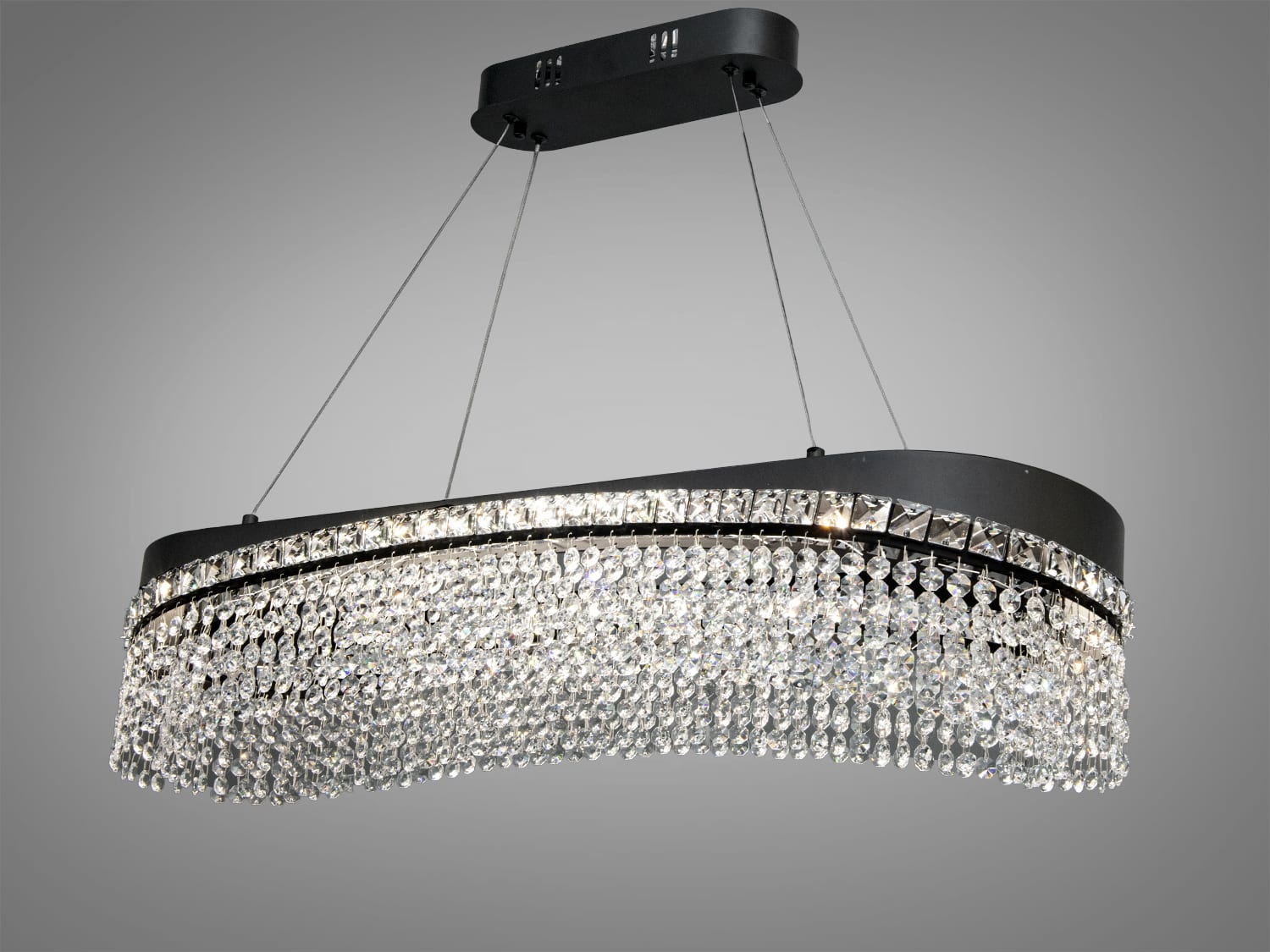 Підвісна люстра P7027-L800x300BK, чорна