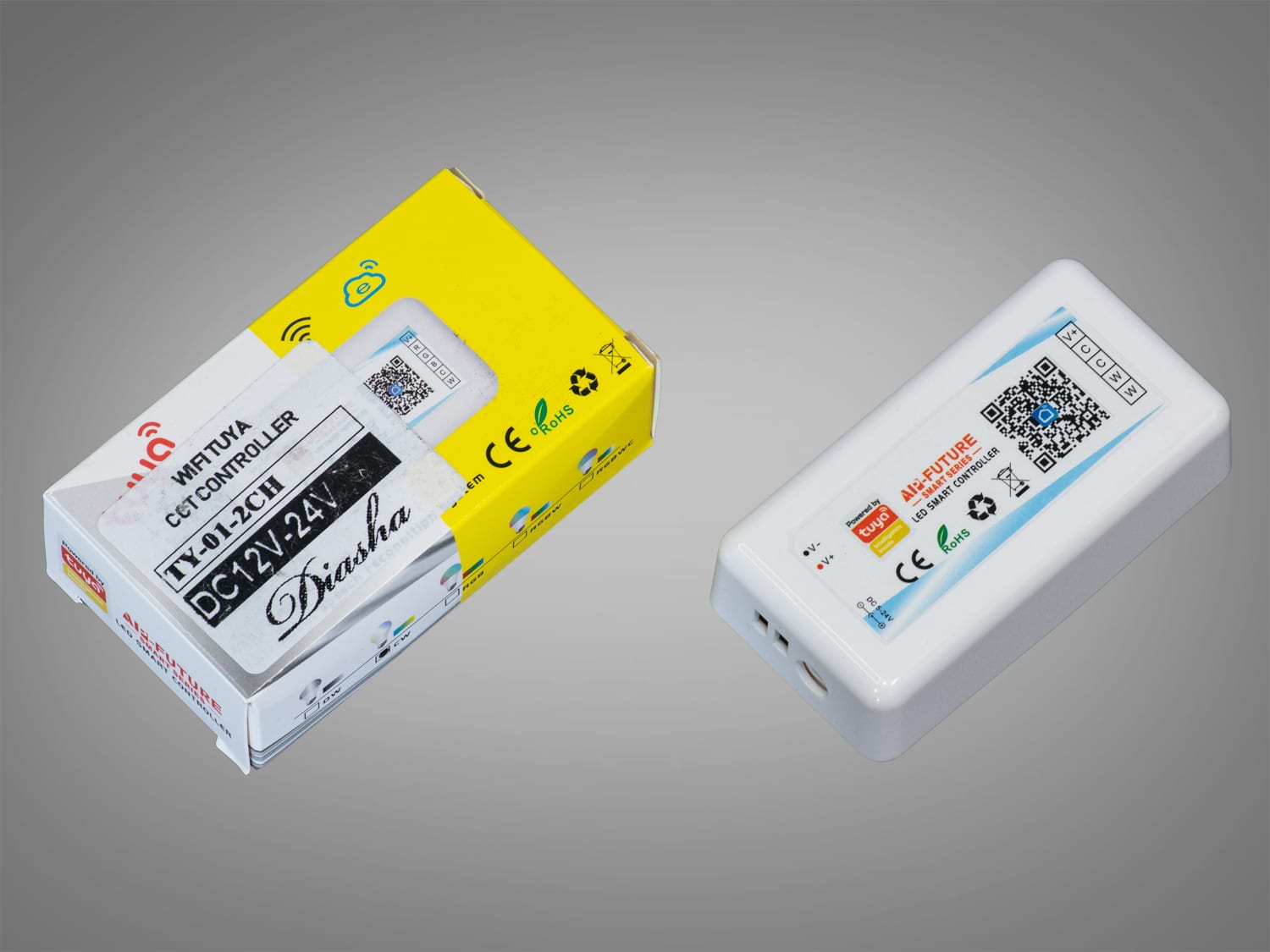 Розумний контролер для LED-стрічки PC-H26-TUYA-CW-WW-RF24, чорний
