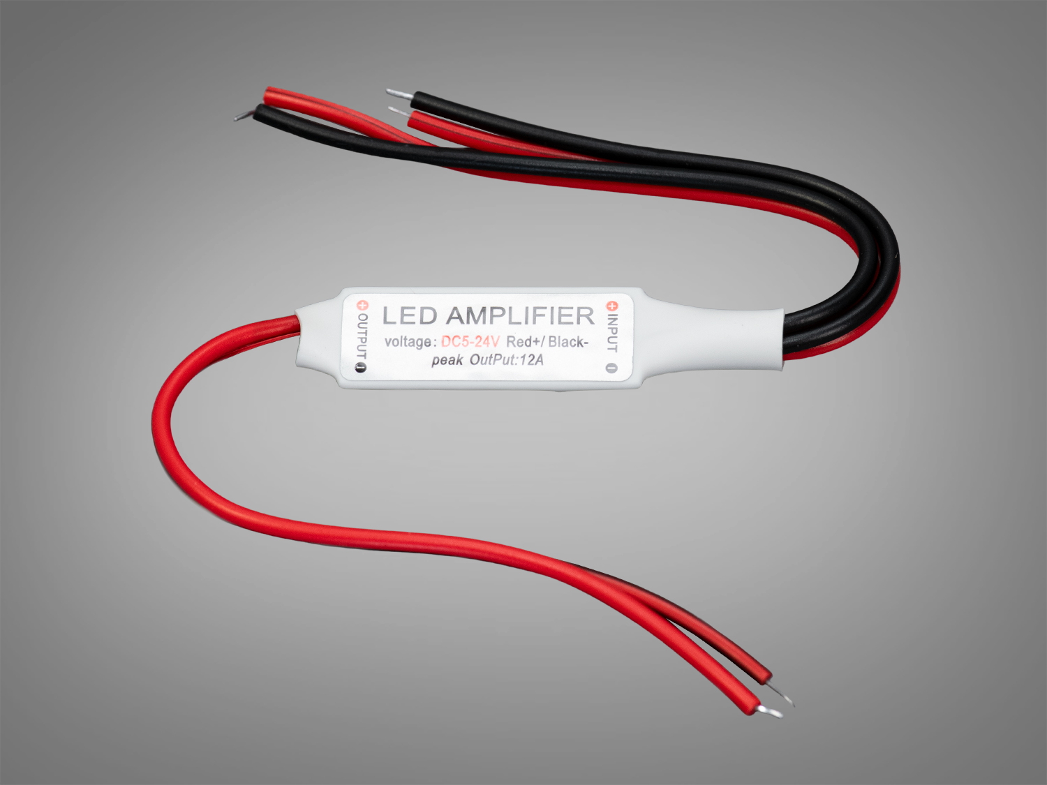 Підсилювач для одноколірної стрічки PC-K4-mini-AMP-2pin, чорний