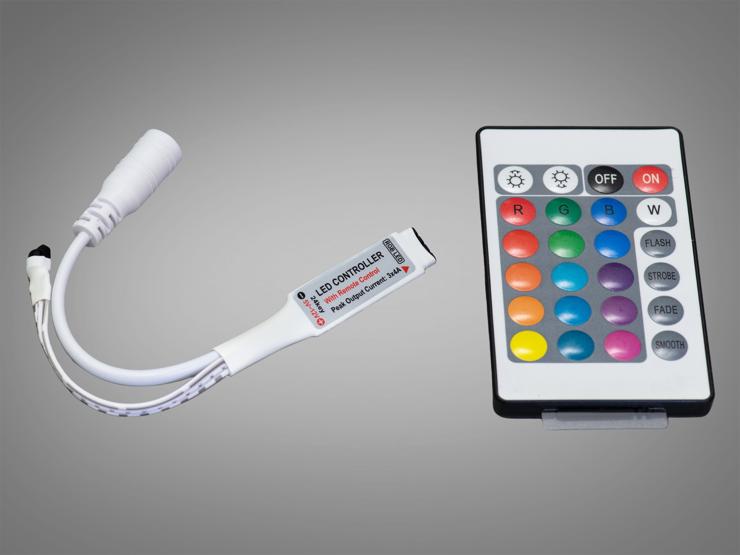 Контролер з пультом PC-K7-mini-RGB-24KEY-IR для RGB-стрічки, чорний