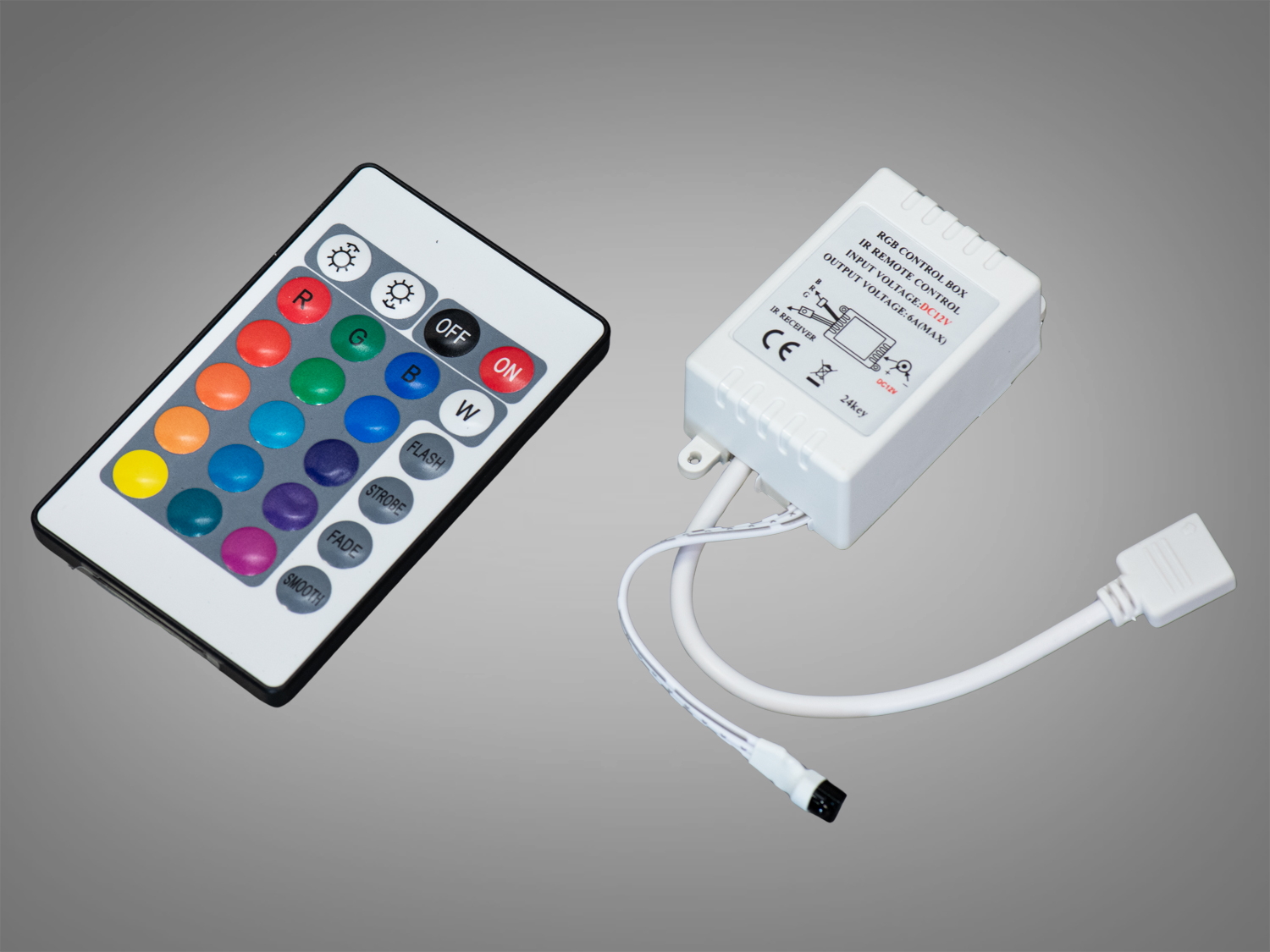 Контролер з пультом PC-K8-RGB-24KEY-IR для RGB-стрічки, чорний