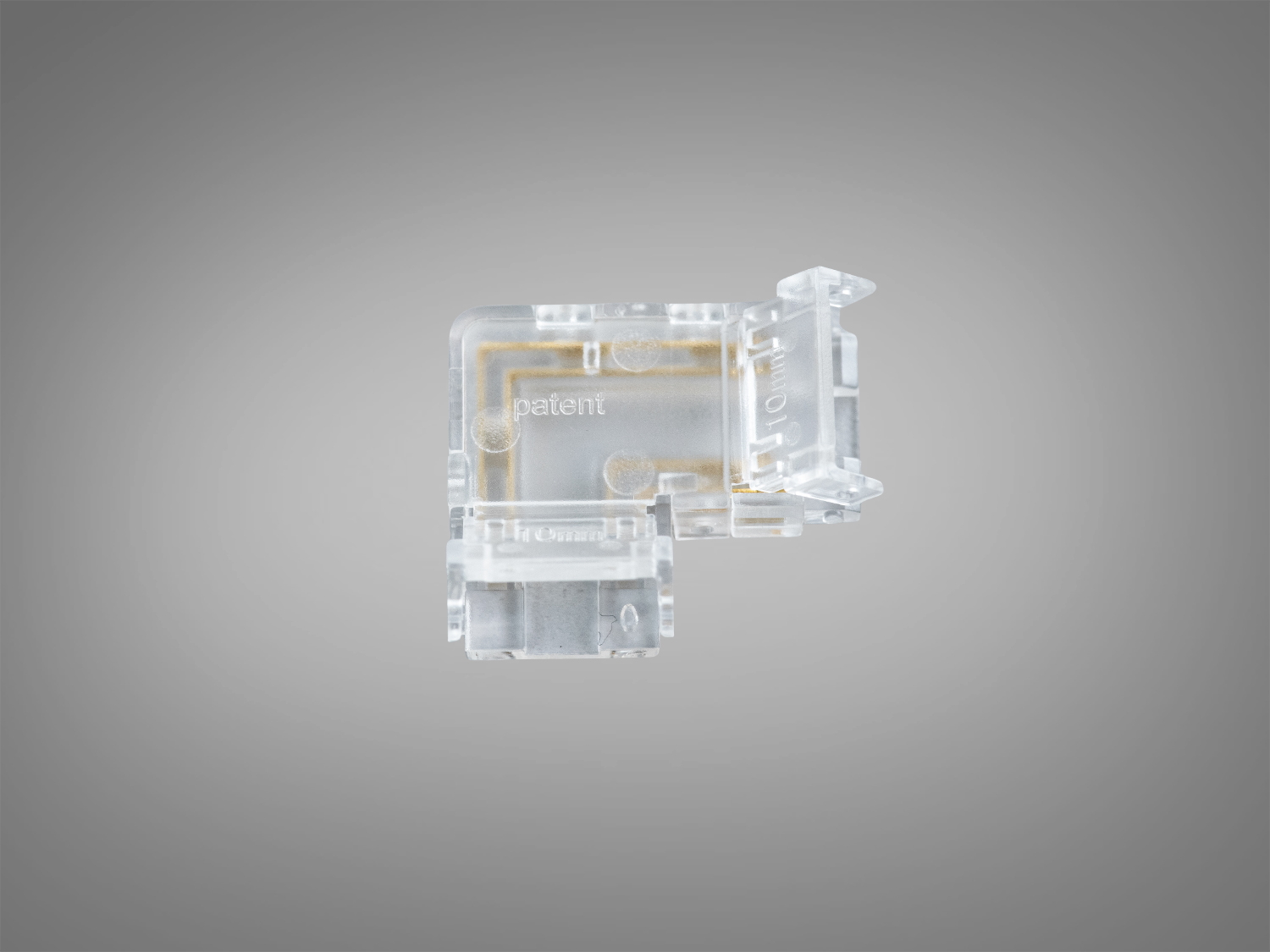 Кутовий конектор PCON-4pin-10mm-L-COB, 4 pin, 10 мм, прозорий