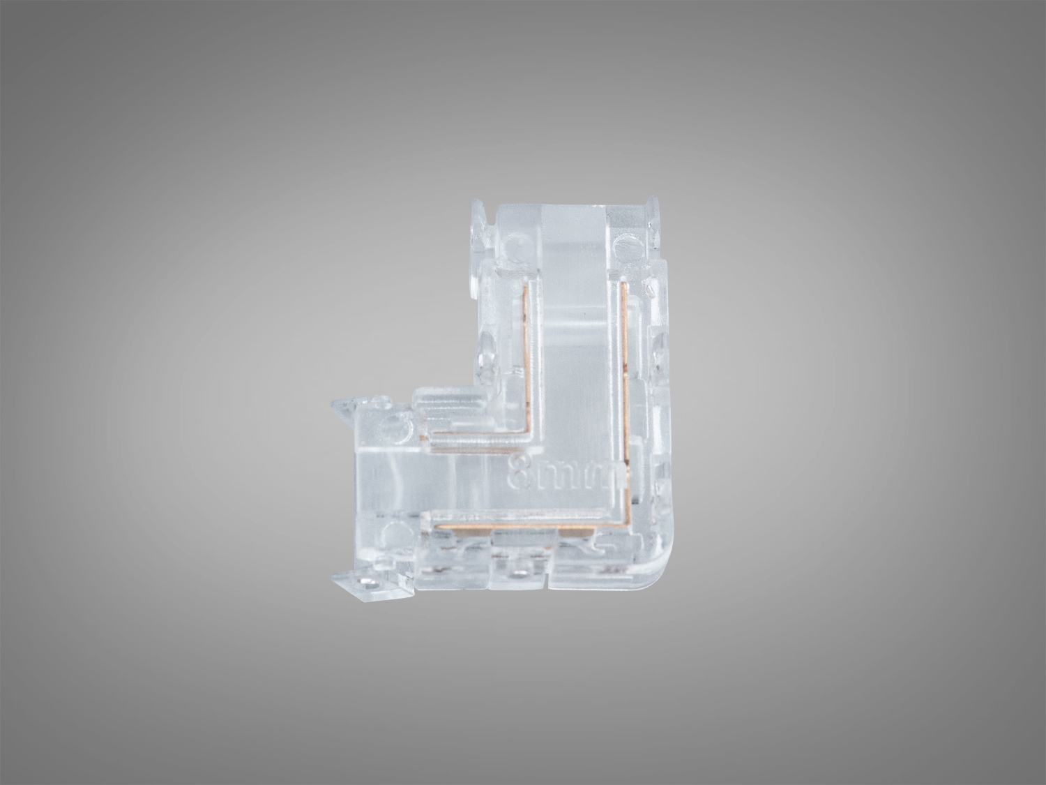 Кутовий конектор PCON2pin-8mm-l-clear, прозорий