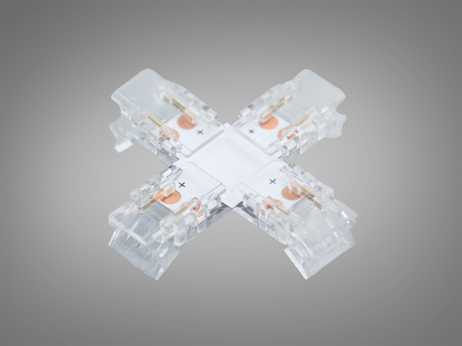 Хрестовий конектор PCON2pin-8mm-x, прозорий
