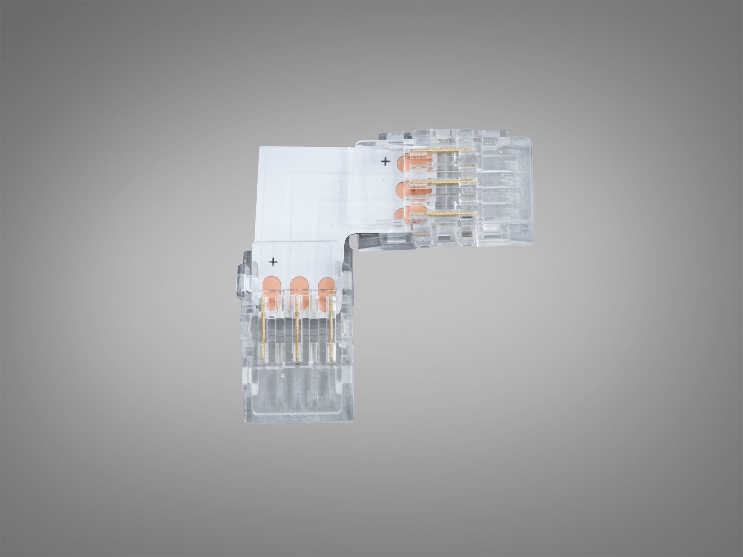 Кутовий конектор PCON3pin-8mm-l, прозорий