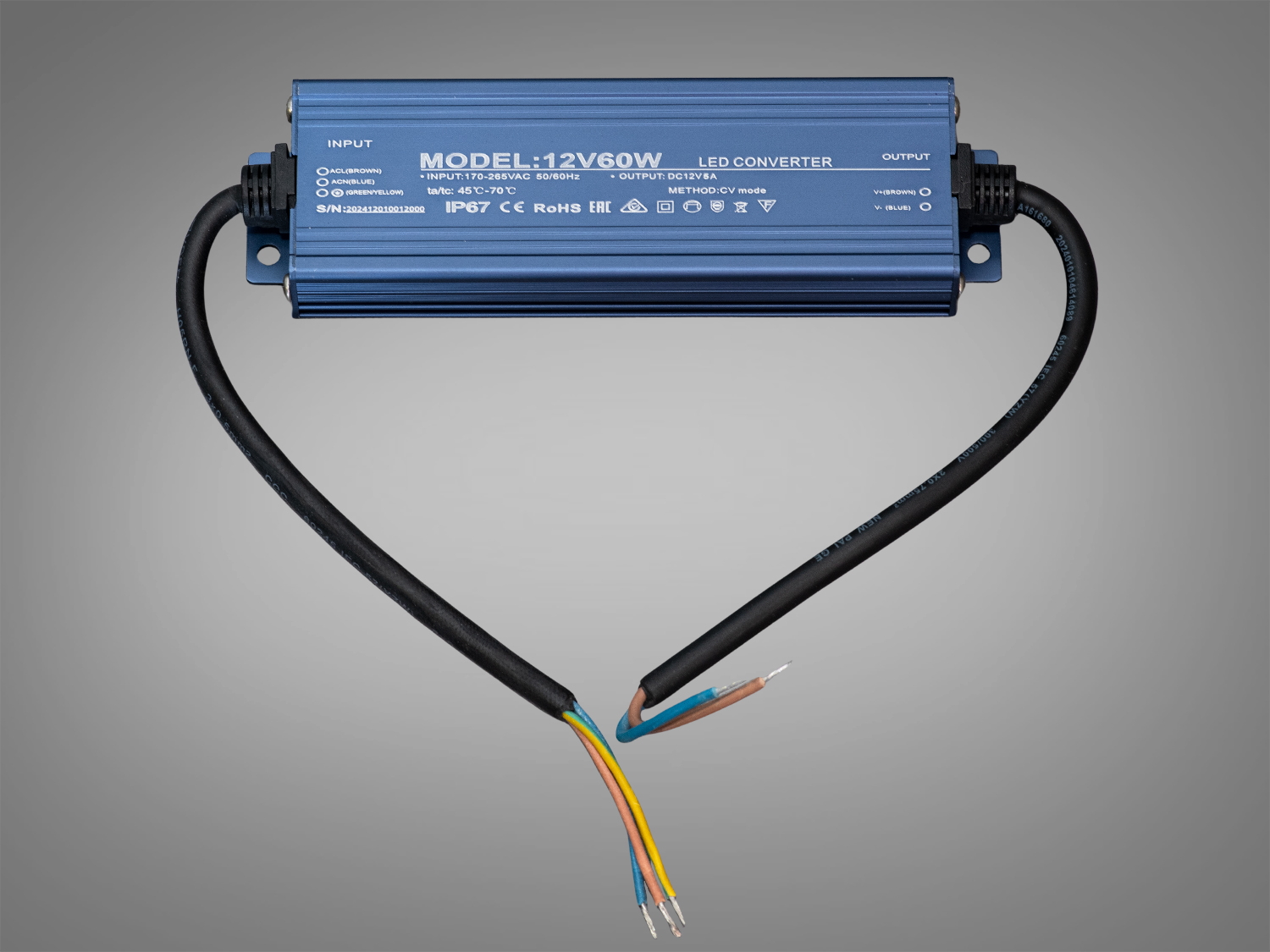 Герметичний блок живлення PPF-PW-IP68-12V-60W, 12В 60Вт