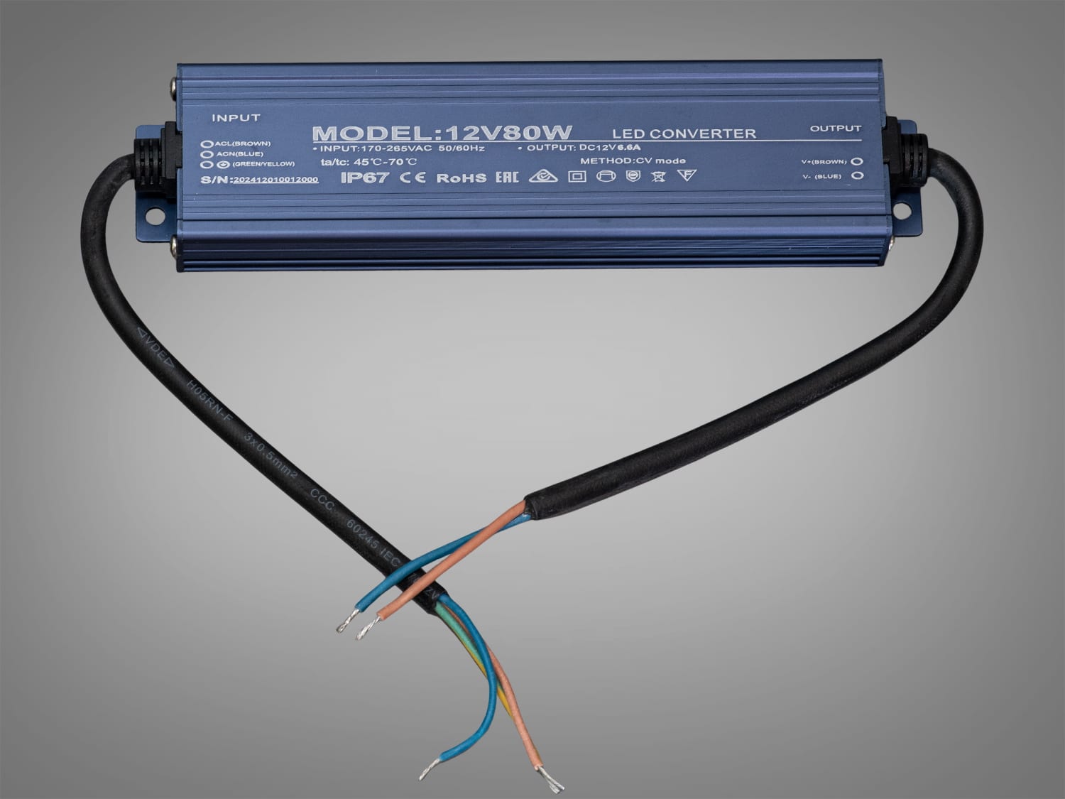 Герметичний блок живлення PPF-PW-IP68-12V-80W, 12В 80Вт