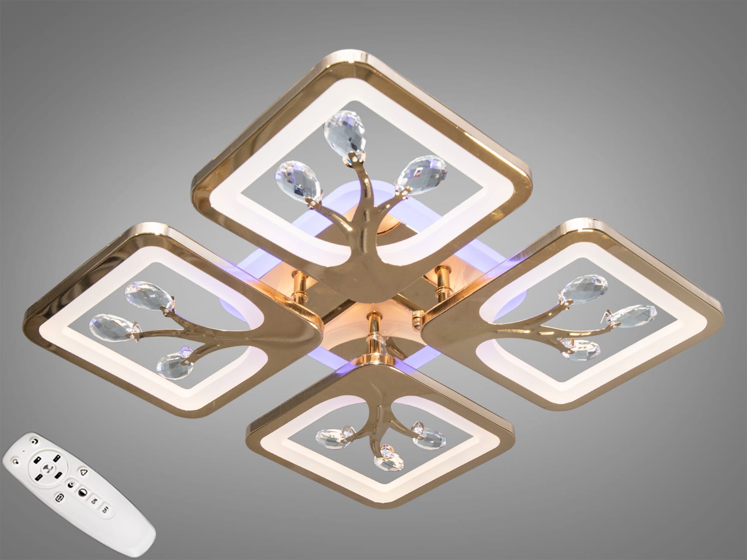Стельова LED-люстра S8157-4GLED3COLDIM, золото
