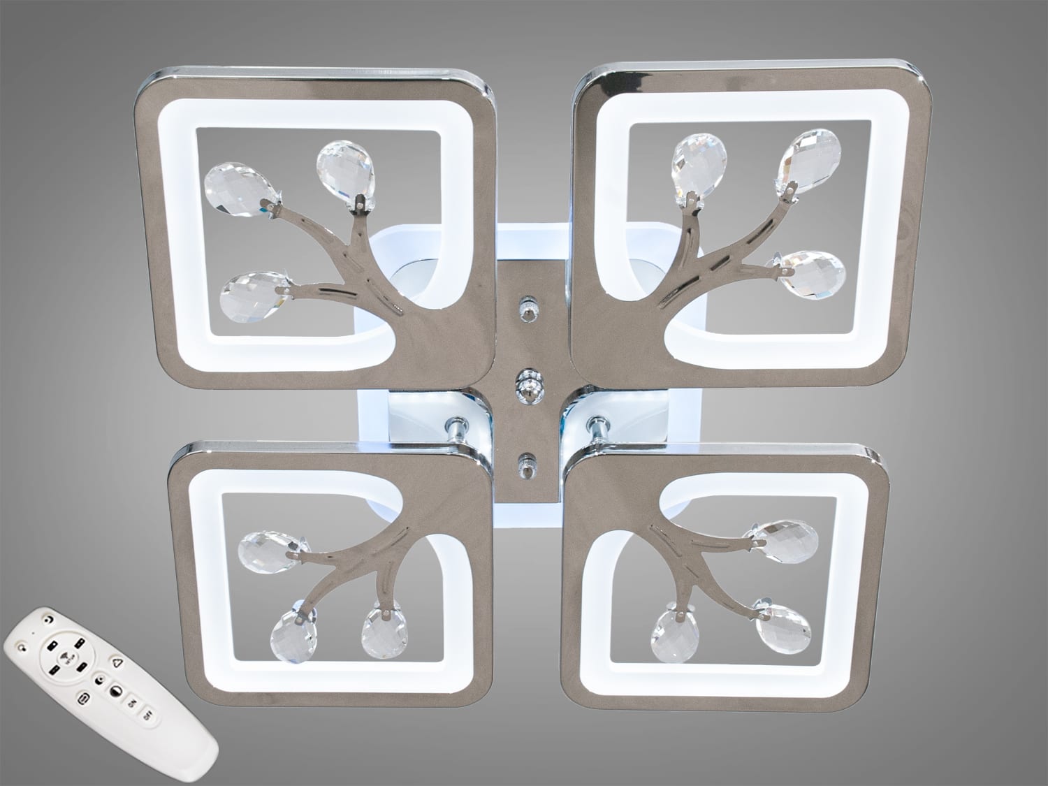 Стельова LED-люстра S8157-4HRLEDDIM3COL, хром