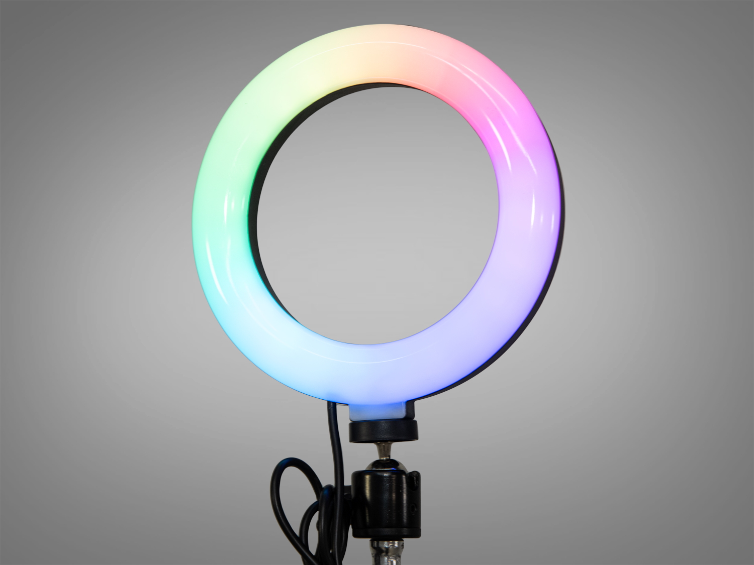 Кільцева селфі-лампа SL-6RGB, чорна