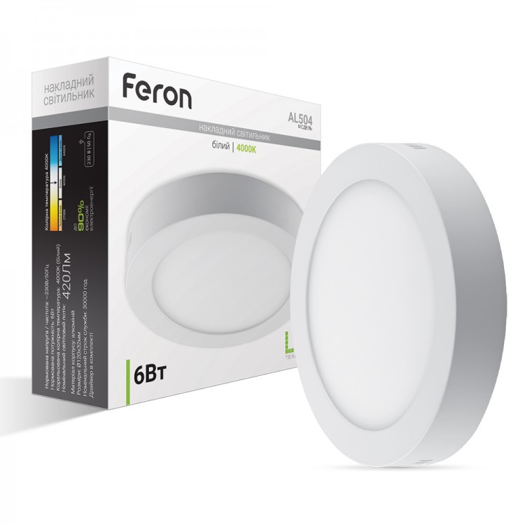 Світлодіодний накладний світильник Feron AL504 6Вт 4000K білий