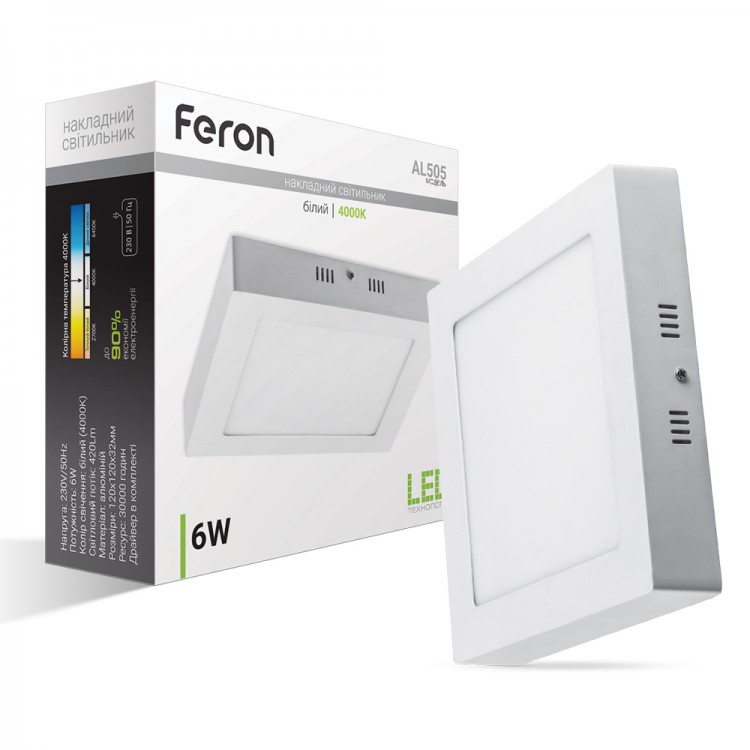 Світлодіодний накладний світильник Feron AL505 6Вт 4000K білий