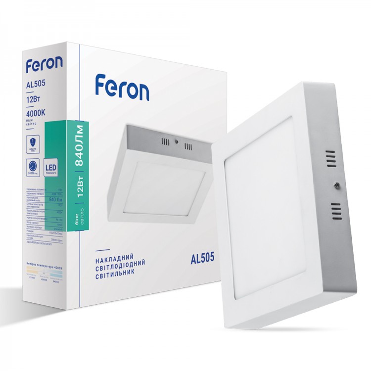 Світлодіодний накладний світильник Feron AL505 12Вт 4000K білий
