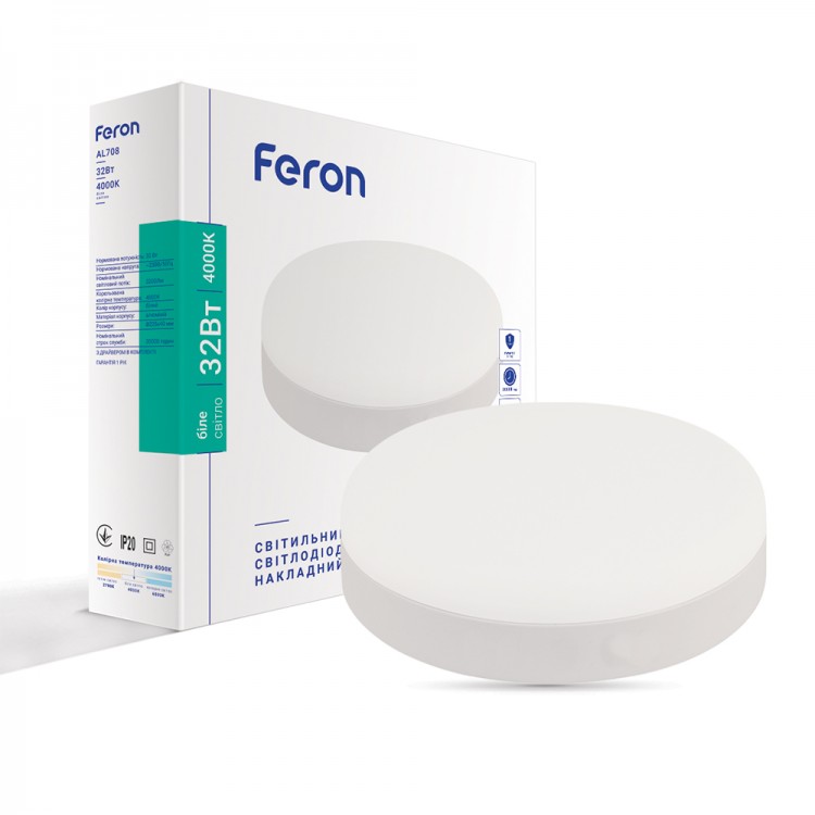 Світлодіодний накладний світильник Feron AL708 32Вт 4000K білий