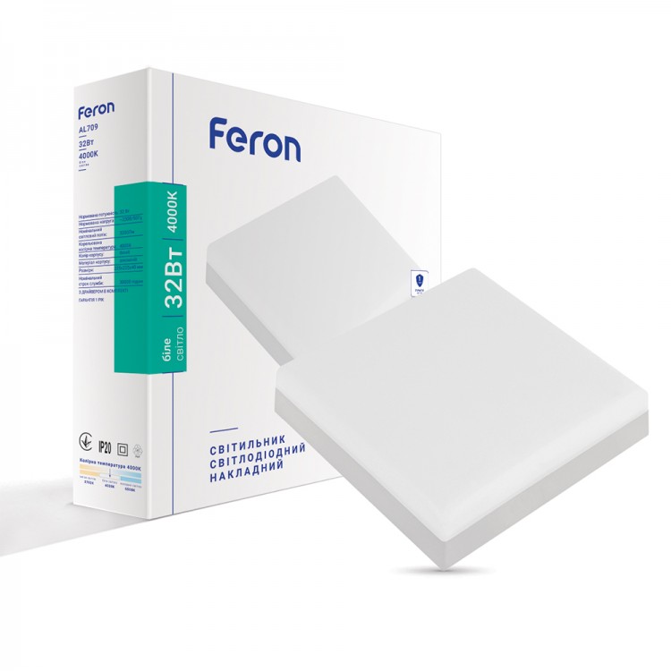 Світлодіодний накладний світильник Feron AL709 32Вт 4000K білий