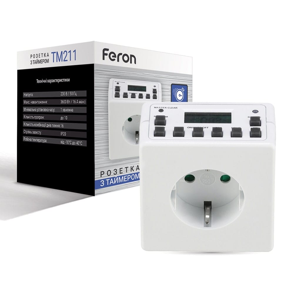 Розетка з електронним таймером Feron TM211