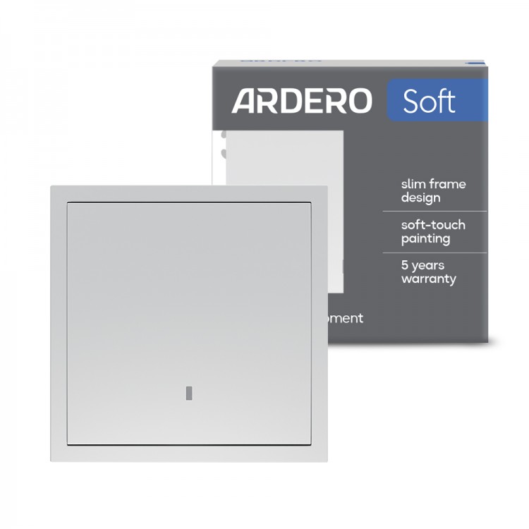 Вимикач 1-клавішний Ardero EV111L-S Soft 10А з підсвіткою срібний