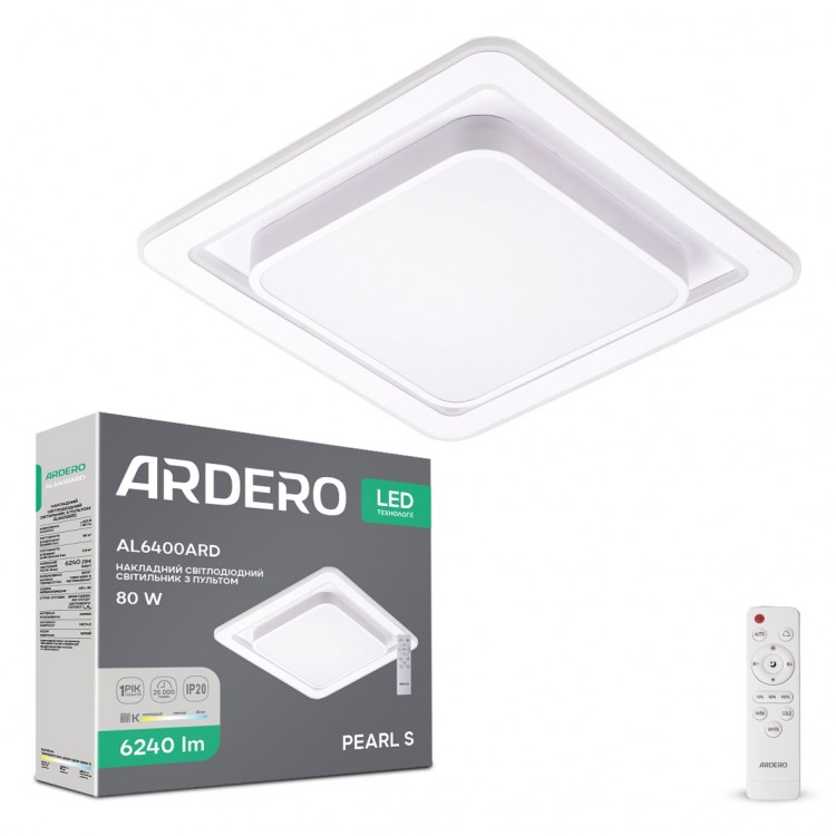 Світлодіодна накладна люстра Ardero AL6400ARD PEARL S 80Вт білий