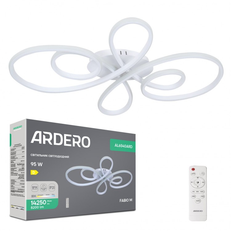 Світлодіодна люстра Ardero AL6540ARD FABIO M 95Вт білий