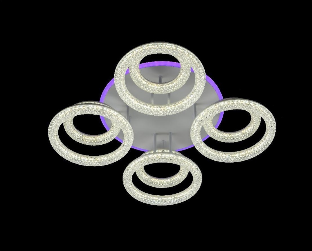 Люстра Світлодіодна SC-3623B/4+4C WH+PK/BU/PL