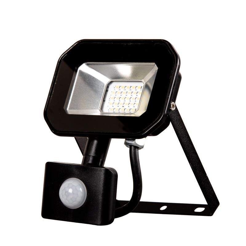 Прожектор з датчиком руху SLP-10W SMD LED 6000K Д/Р BK