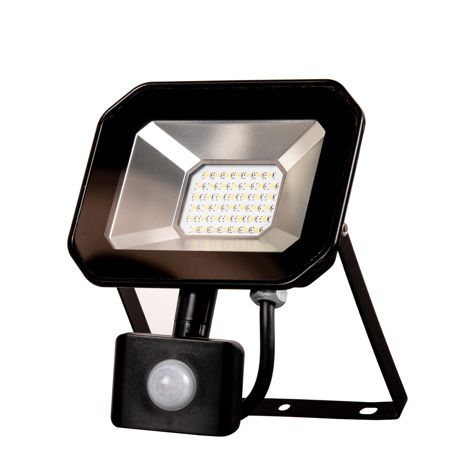 Прожектор з датчиком руху SLP-30W SMD LED 6000K Д/Р BK