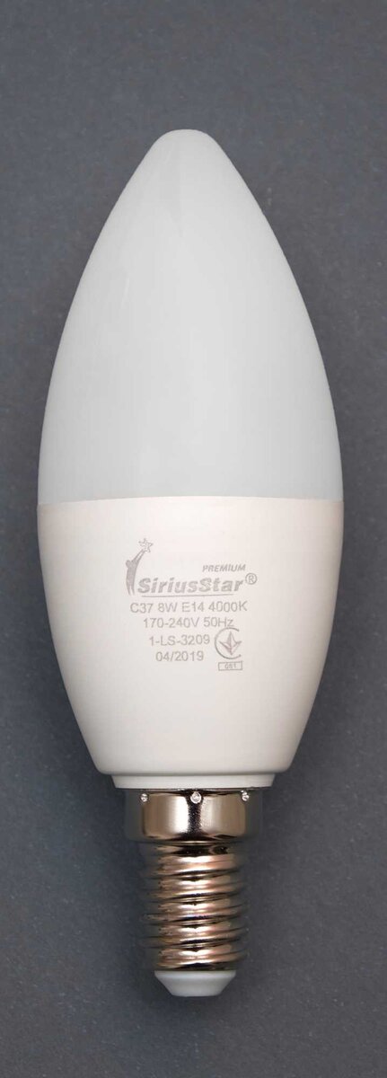 Світлодіодна лампа SIRIUSSTAR 3209 С37 8W-4000K-E14 — фото 2