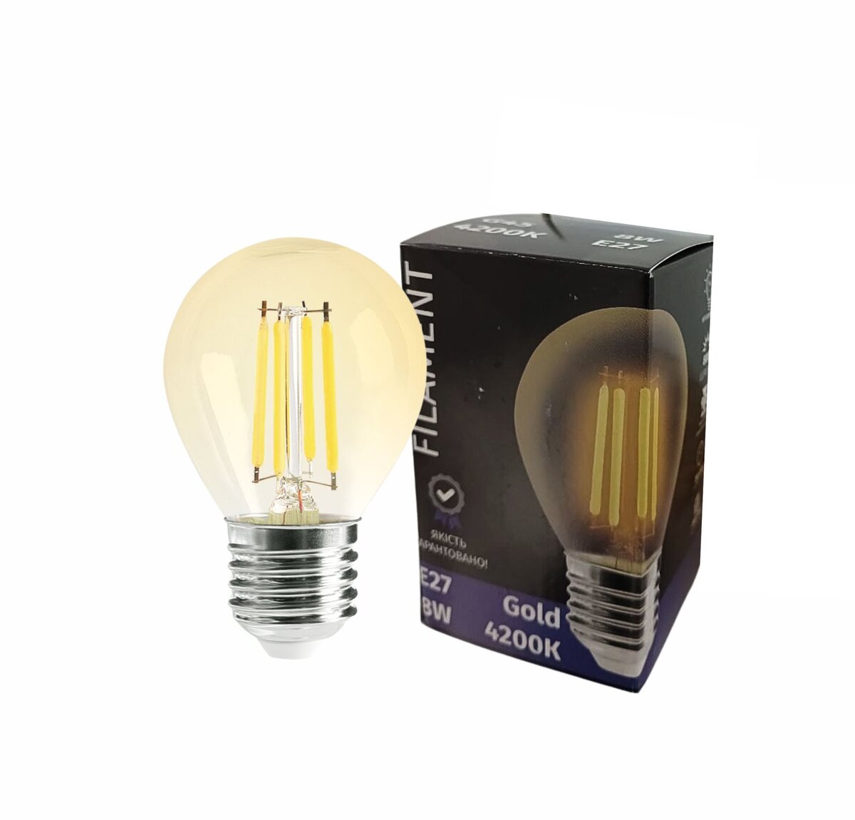 Лампочка LED SIRIUSSTAR filament gold 5406 8W (G45-4200K-E27)