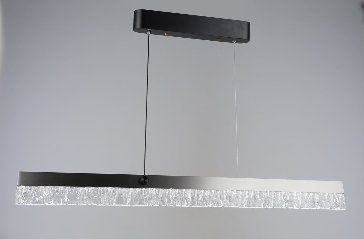 Люстра підвісна світлодіодна VALESO YH1362/80W, LED 40W, лінійна, Чорний+Сірий — фото 2