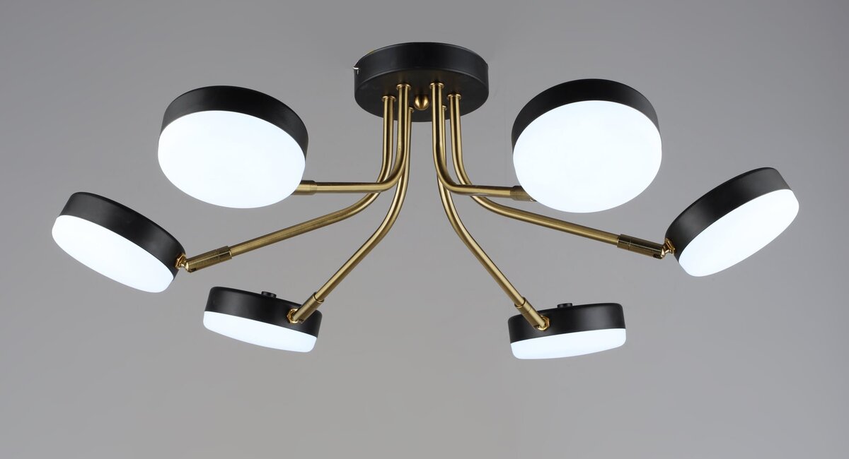 Люстра стельова світлодіодна VALESO N6665/6, LED, 15000LM, Чорний+Мідний — фото 2