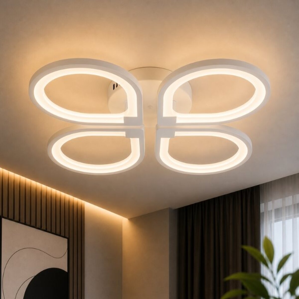 Люстра стельова світлодіодна VALESO 1143/4, LED 104W, з пультом, Білий