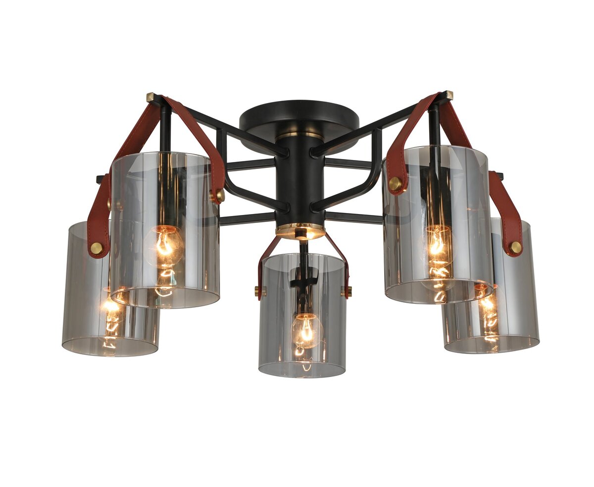 Люстра стельова G 321036/5 Copper+Matt black