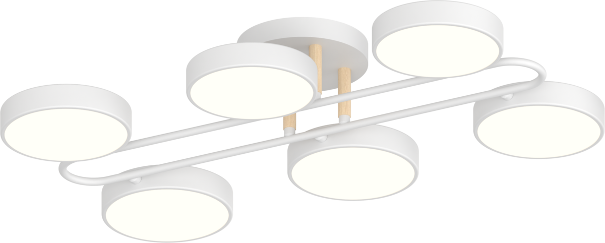 Люстра LED VALESO,108W 3000-6000K, XI3322-6 білий+дерево