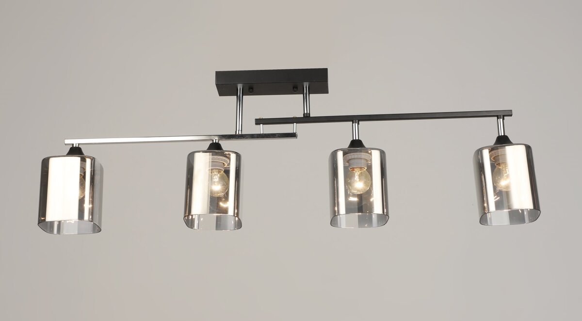Люстра стельова VALESO K2326/4 чорний+хром