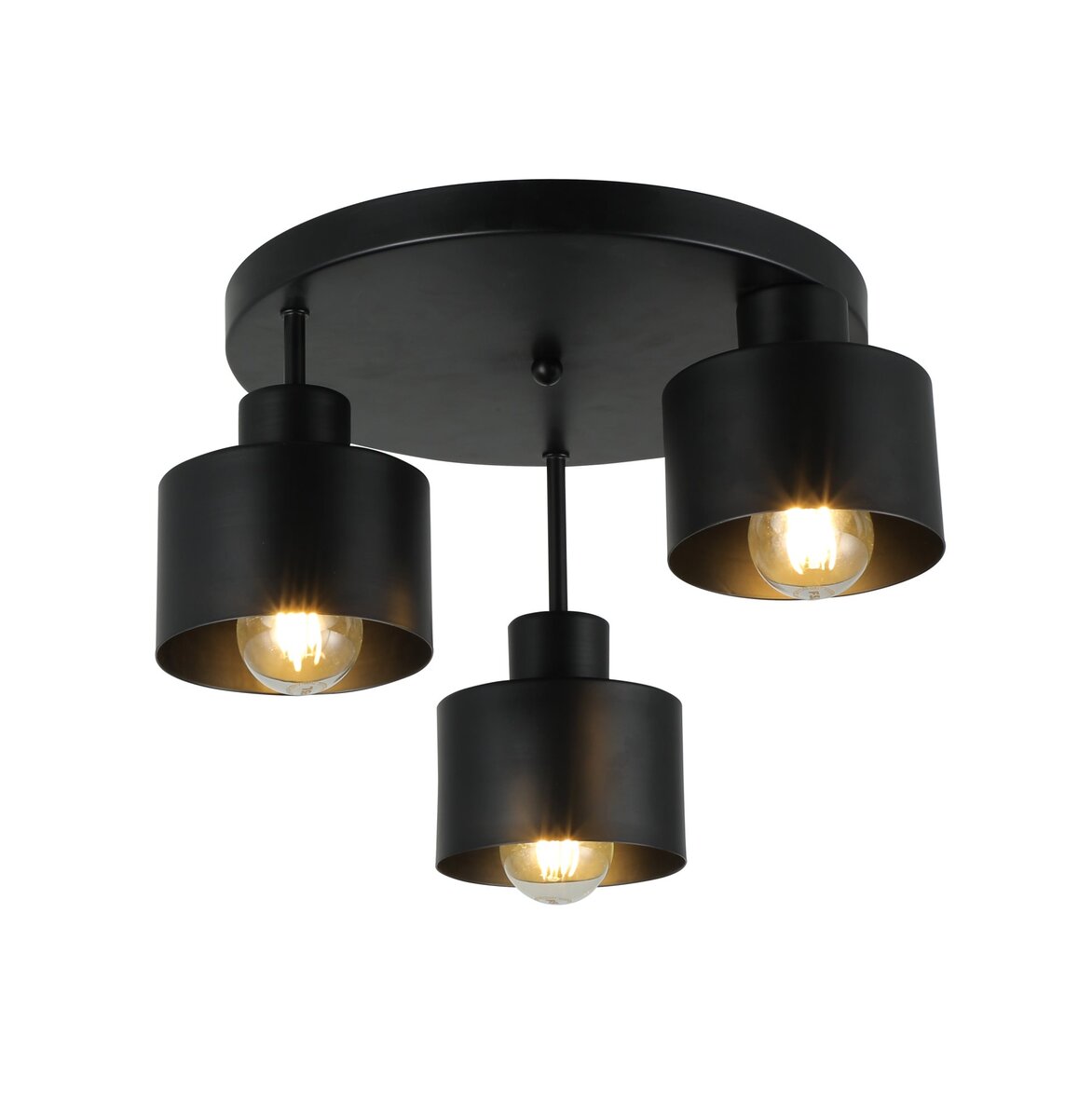 Люстра стельова VALESO G 07522/3 Matte Black, чорна