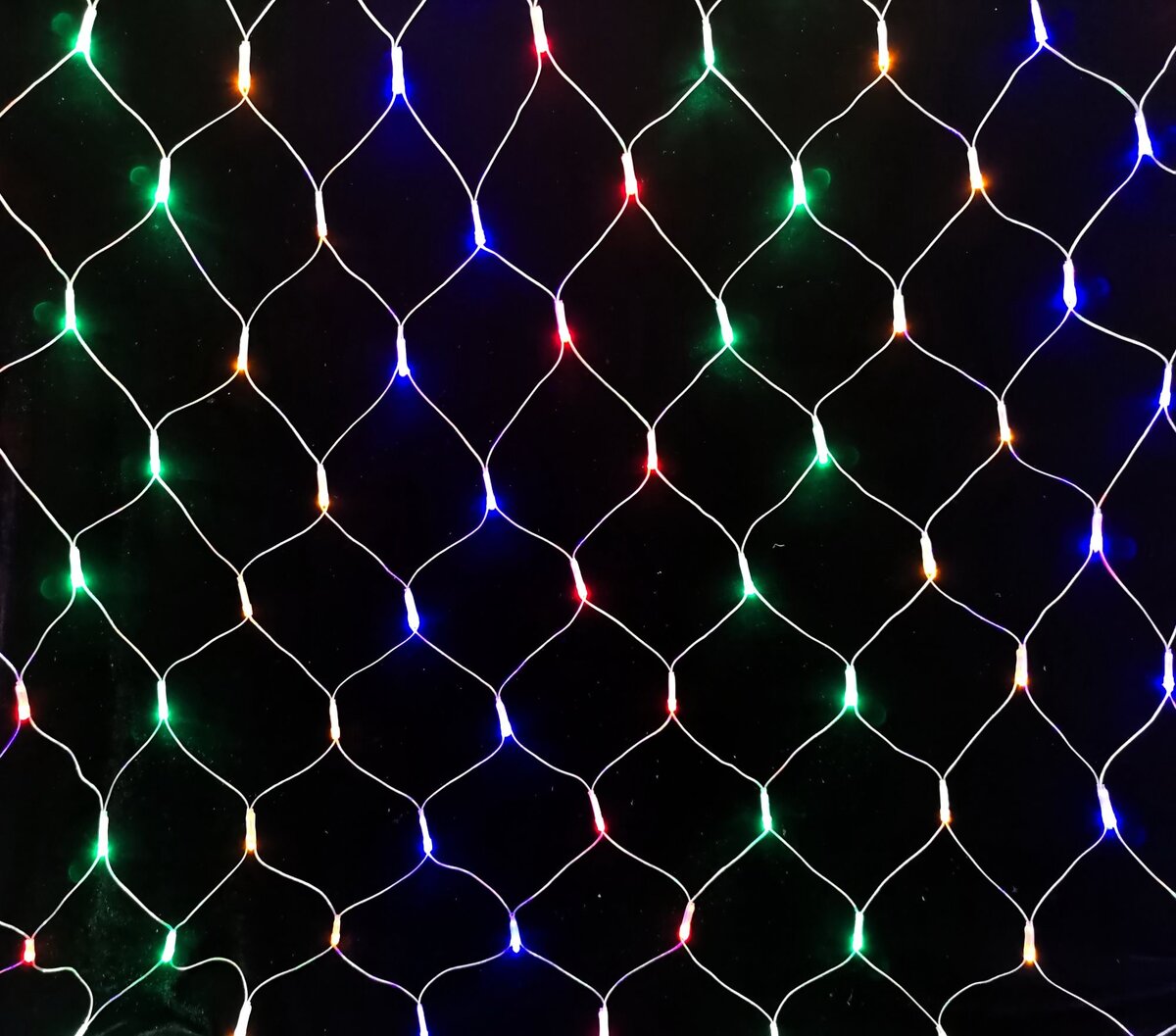 Гірлянда-сітка новорічна LED VALESO 160 RGB 1.2x1.5 м 8 режимів Зелений провід LKS5048 — фото 4