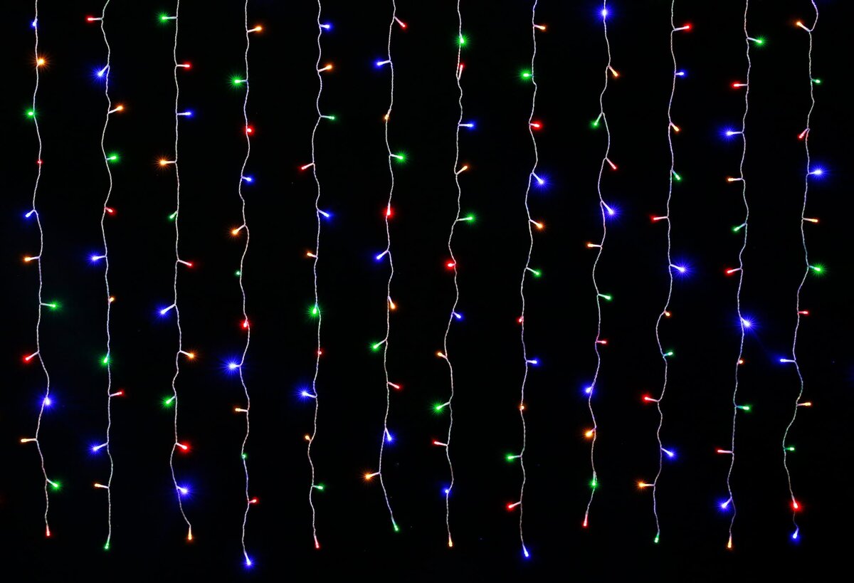 Гірлянда-штора LED VALESO 144 RGB 3х2 м 8 режимів Прозорий провід LKS5053 — фото 2